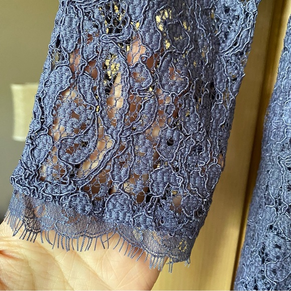 Adrianna Papell boat neck lace sheath dress blue purple - Picture 7 of 9